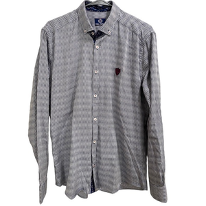 Men’s Paul‎ Parker Blue and Silver Button Down Shirt size Medium, EUC